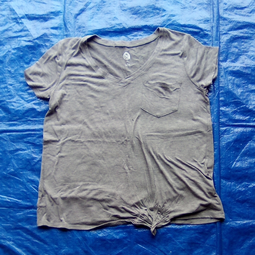 SO Gray V-Neck Women's Top